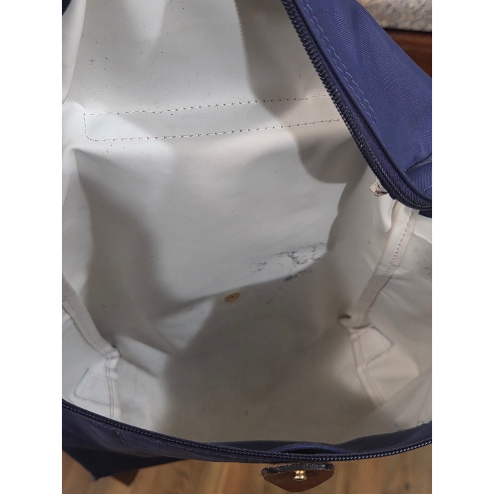 Longchamp Le Pliage Backpack Purple Nylon Leather Foldable Bag Preppy Luxe Easy - Picture 8 of 9